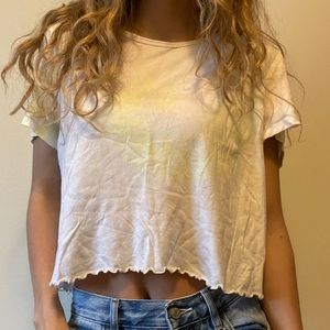 Tie dye Yellow and Pink Spiral Crop Top